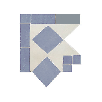 Mosaic House Moroccan tile Dfira MDV Corner 17-1 Sky blue White  zellige, mosaic, zellij, field, pattern, glaze, simple, classic, octagonal 